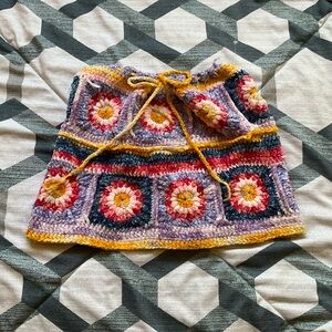 Colorful Crochet Mini Skirt